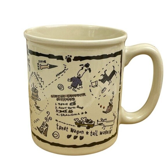 Vtg 1997 Three Dog Bakery Whimsical Cartoon Yummy Coffee Mug Kansas City USA - Picture 1 of 13